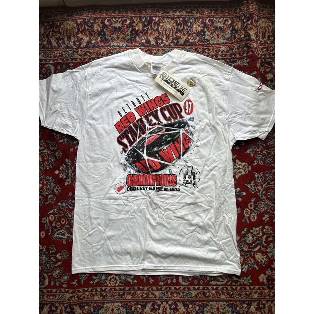 NWT Vintage Red Wings Shirt Mens XL Stanley Cup 1997 NHL Hanes Beefy
